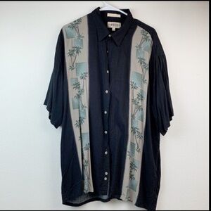 Campia vintage Hawaiin tropical palm button down shirt bowling retro Cuban retro